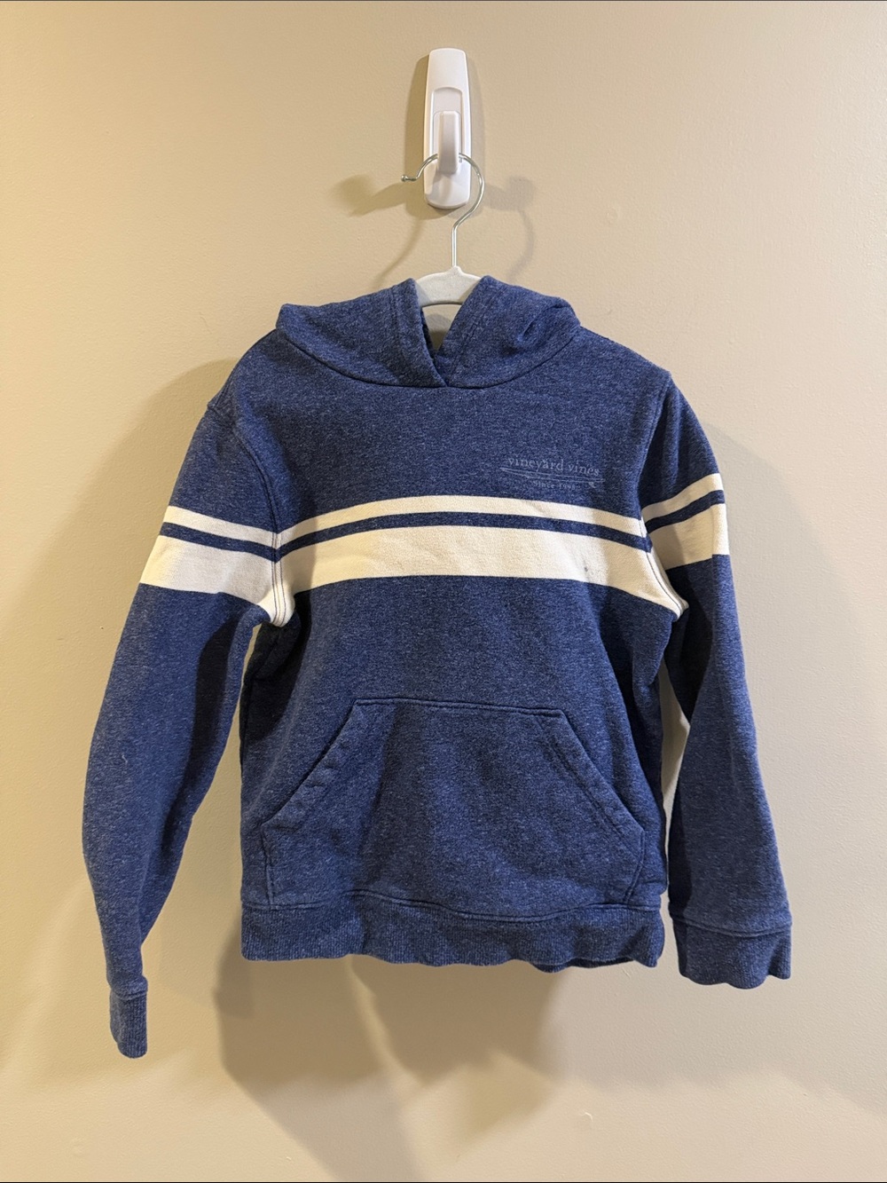 Vineyard Vines Navy Crewneck Sweater with White Stripes